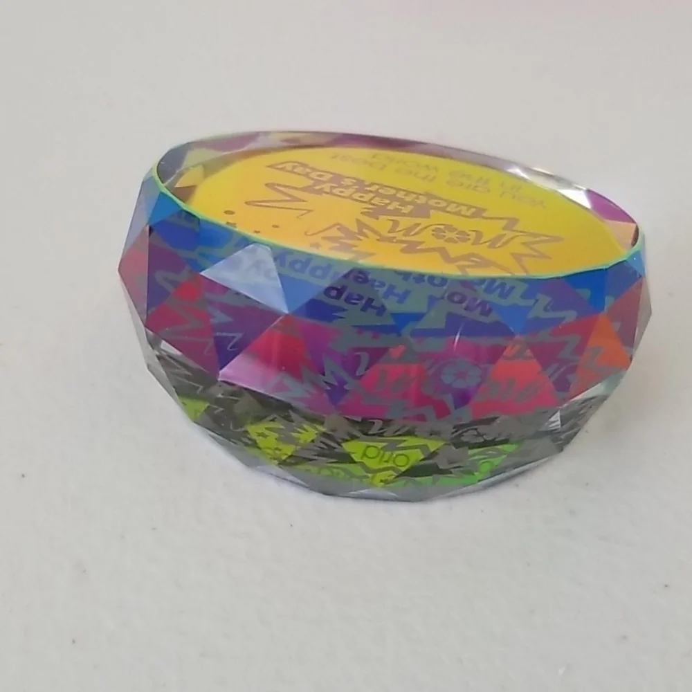 Crystal Paperweight with Mother's day message